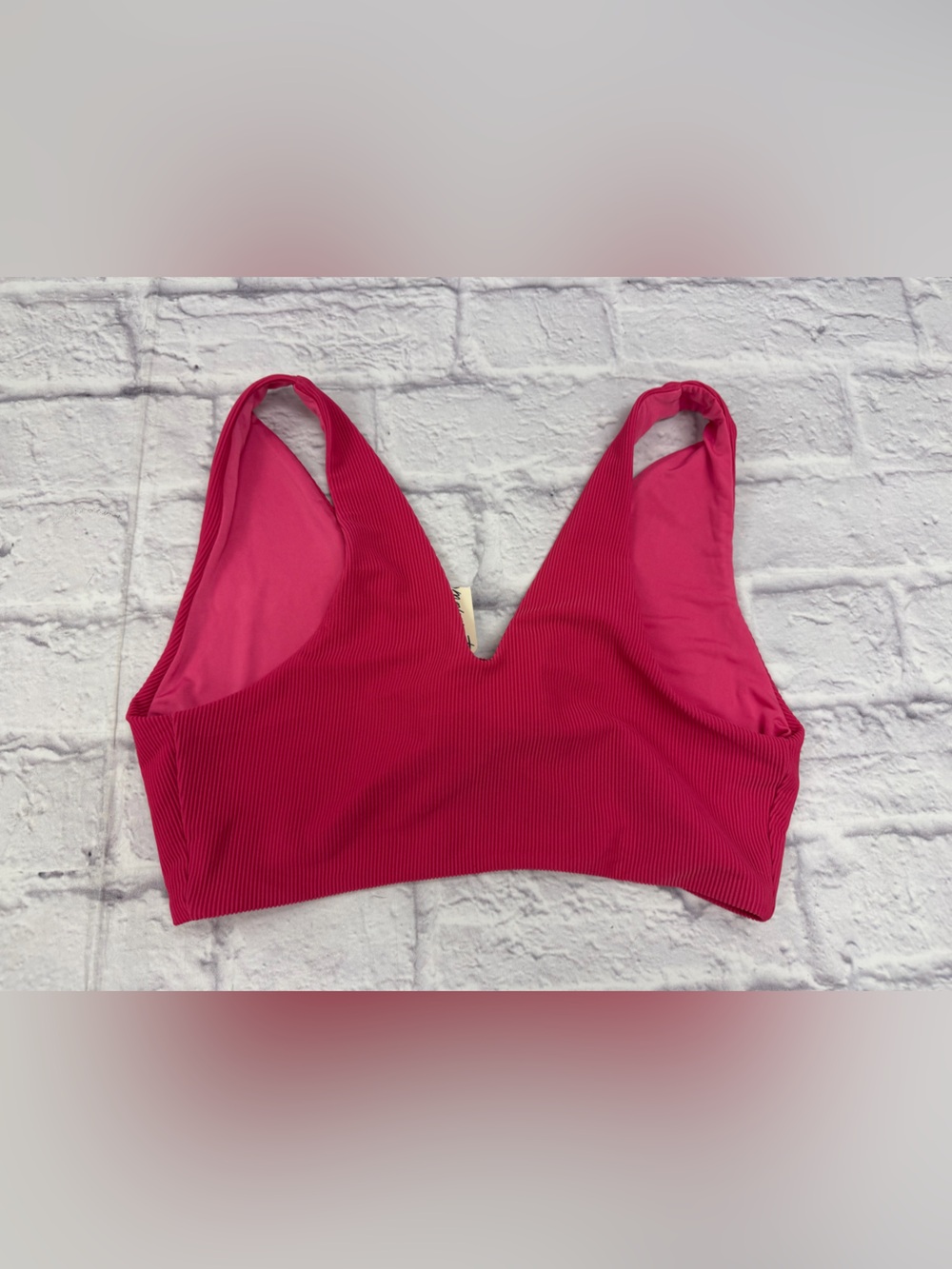 Beach Riot Ribbed Emma Bikini Top in Rasberry NWT's Sz M Pool Vacation Swim - Picture 17 of 17